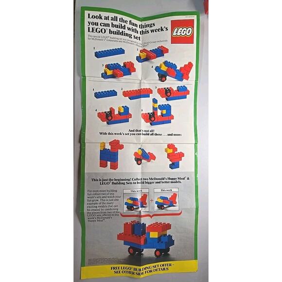 Lego 1986 McDonald’s Happy Meal 3 Sets with Instructions + extra pieces SH4 - Picture 8 of 16